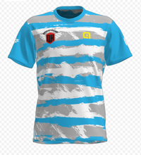 Camiseta Técnica Chico Azul rayas 2025