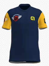 Camiseta Técnica niño azul manga amarilla 2025