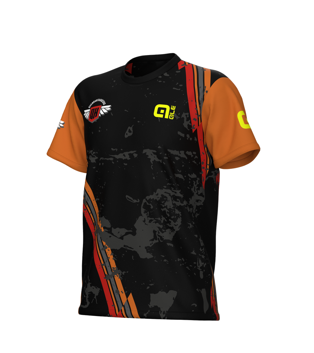 Camiseta Técnica Chico negro naranja 2024